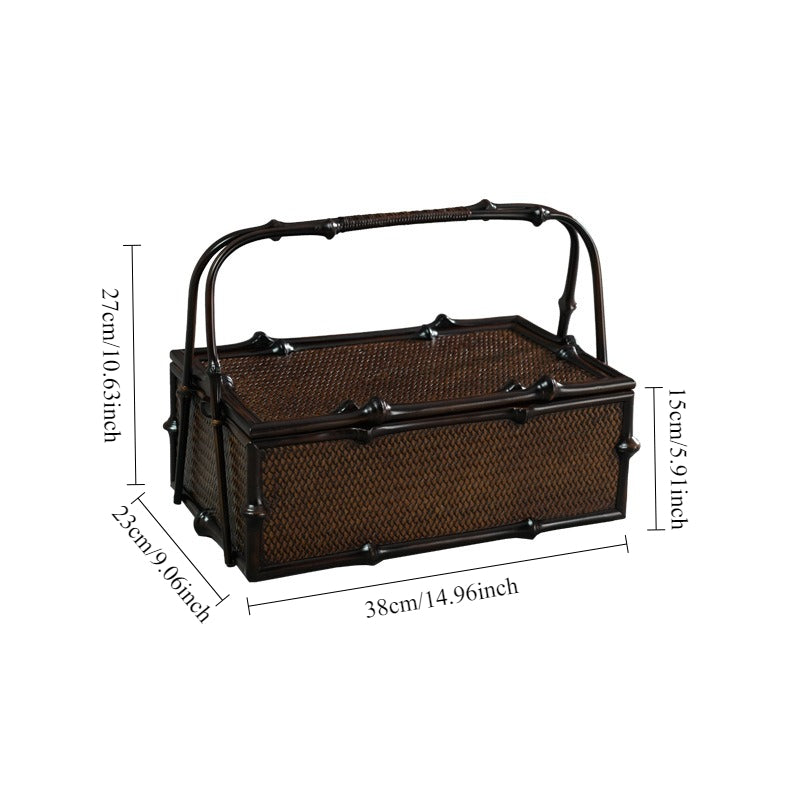 Gohobi Bamboo Portable Tea Box – Tea Set Storage Basket