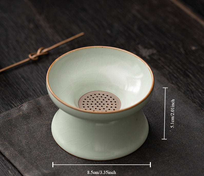 Ensemble de filtres à thé en céramique Gohobi Tianqing Ru Kiln