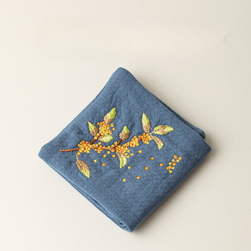 Gohobi Embroidered Tea Towel – Chinese Style Absorbent Tea Cloth for Tea Table