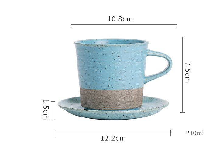Gohobi Tasse à café en céramique de style japonais avec soucoupe 006
