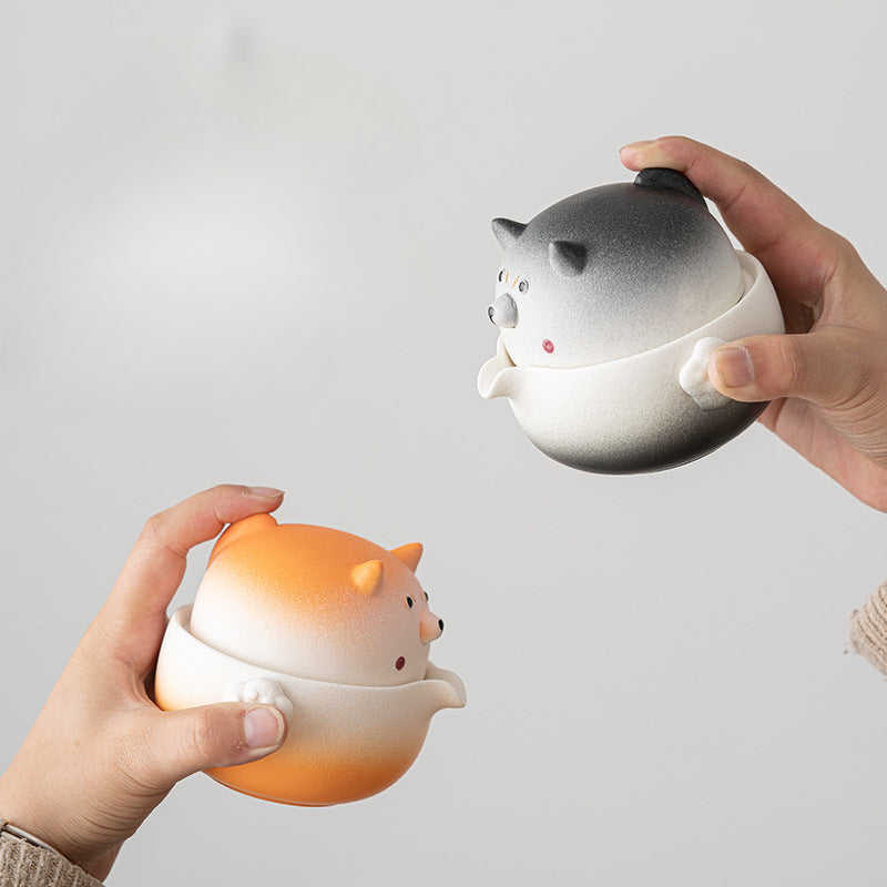 Ensemble théière et tasse à thé Gohobi Shiba Inu