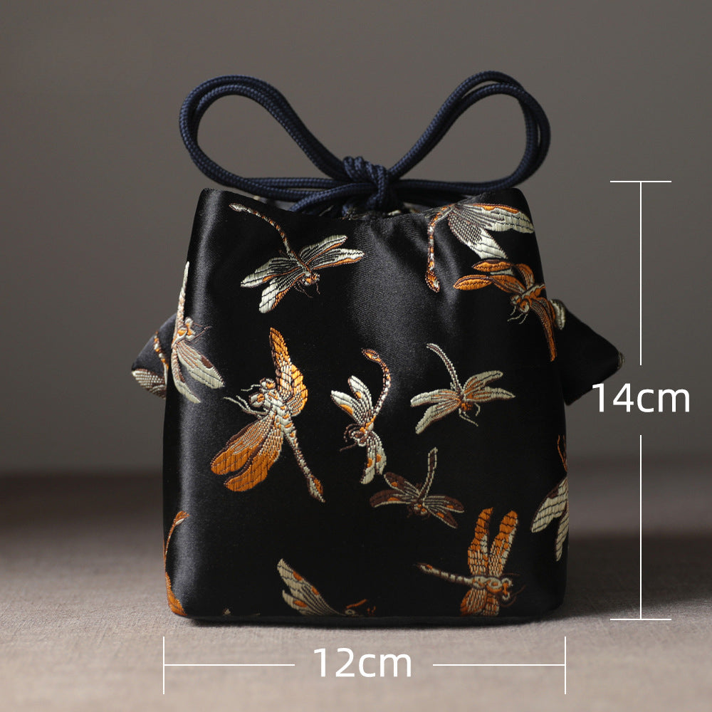 Gohobi Colourful Brocade Teaware Storage Travel Bag Shifuku