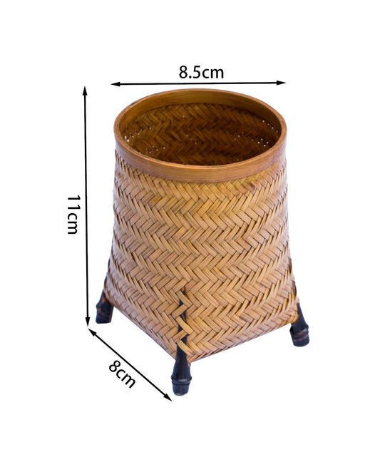 Gohobi Handmade Woven Lacquer Tea Tools Holder – Bamboo Retro Six Gentlemen Storage Tube