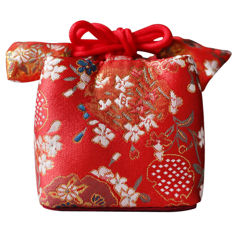 Gohobi Colourful Brocade Teaware Storage Travel Bag Shifuku