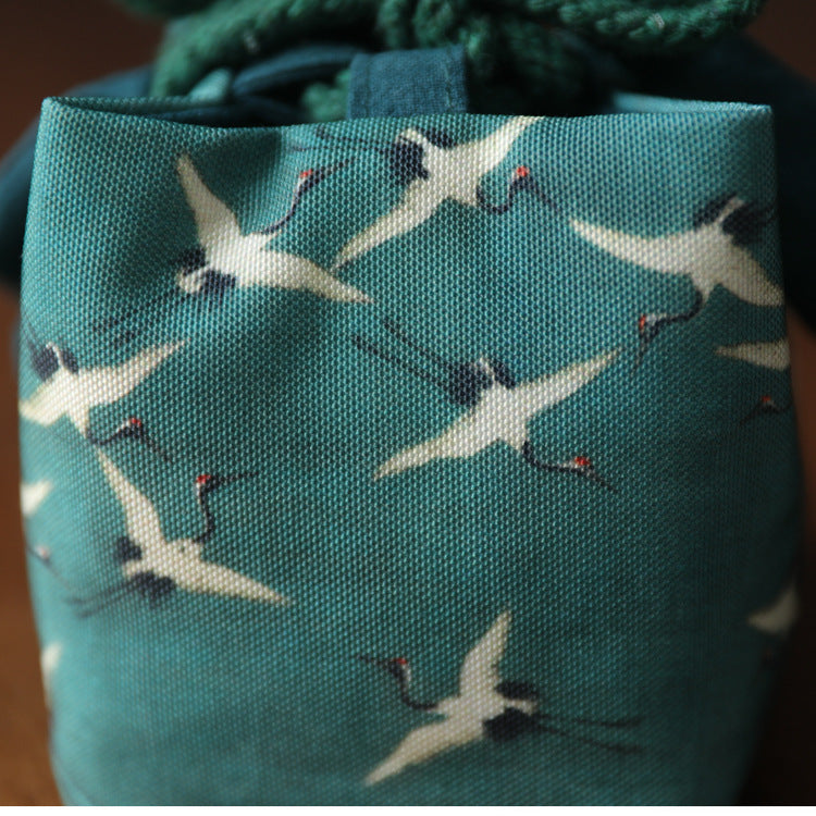 Gohobi Birds Mountains Rivers Teaware Storage Travel Bag Shifuku