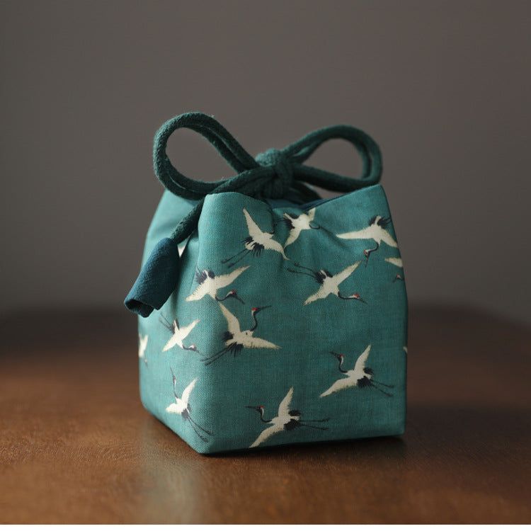 Gohobi Birds Mountains Rivers Teaware Storage Travel Bag Shifuku
