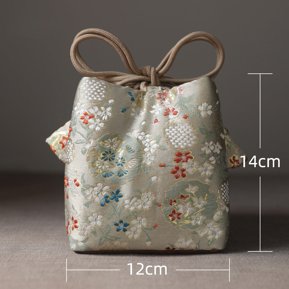 Gohobi Colourful Brocade Teaware Storage Travel Bag Shifuku