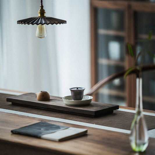 Gohobi Japanese-style Wabi-Sabi Black Sandalwood Serving Tray 011
