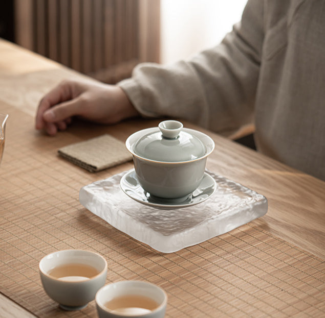 Bol à couvercle Sancai en glaçure de suie et de cendre glacée de style japonais, grande tasse à thé en céramique, bol à thé, service à thé Kung Fu, infuseur à thé, bol à thé