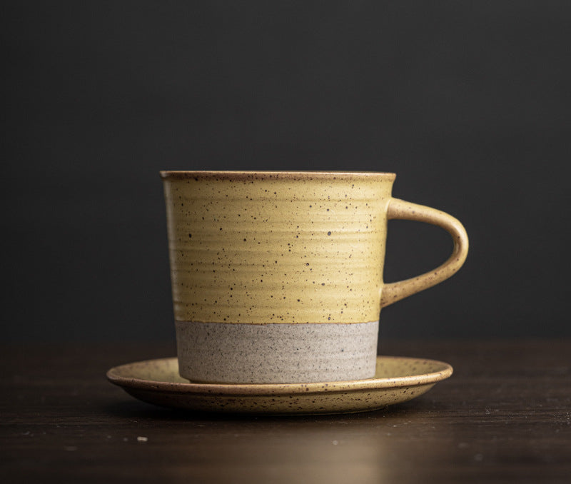 Gohobi Tasse à café en céramique de style japonais avec soucoupe 006