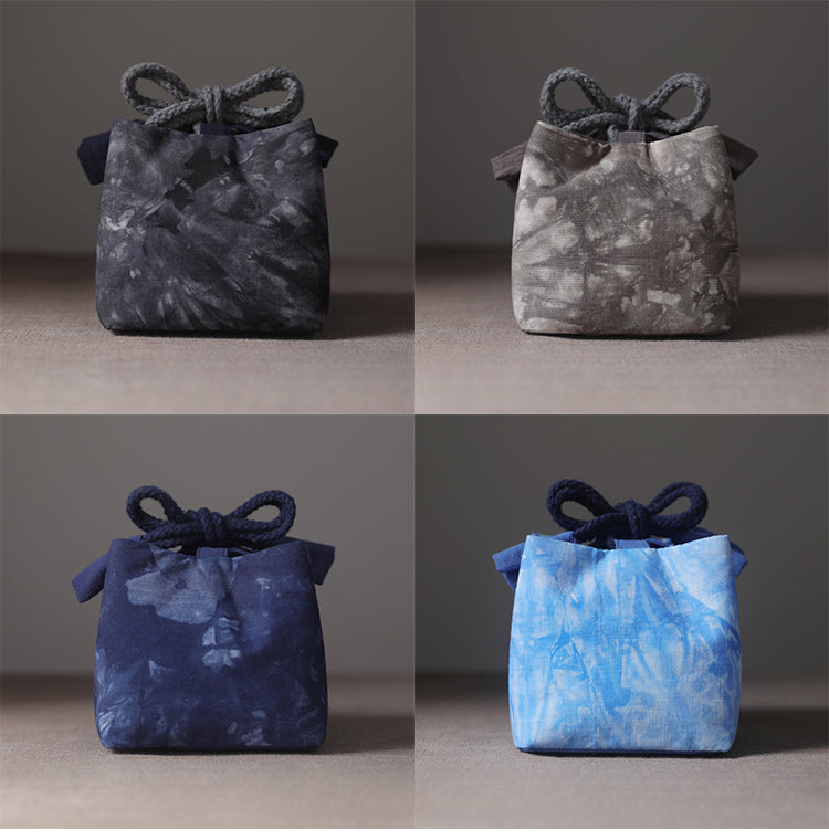 Sac de voyage de rangement pour théière en tissu teint Gohobi
