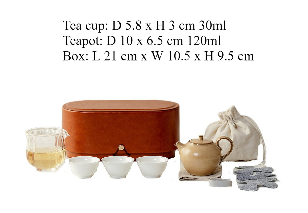 Gohobi Gallery Collection – Portable Gongfu Travel Tea Set with Leather Case