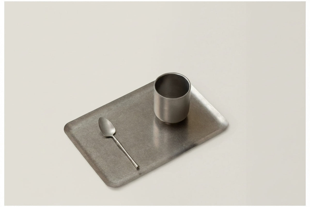 Gohobi Japanese-Style Distressed 304 Stainless Steel Serving Tray