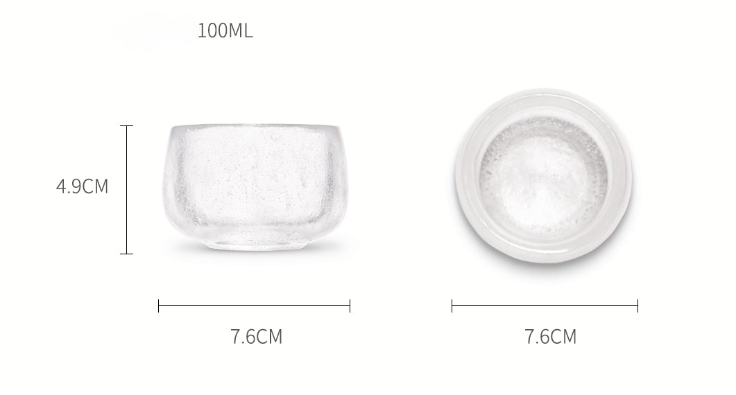 Gohobi Pate de Verre Tasse à thé ronde en verre à neige