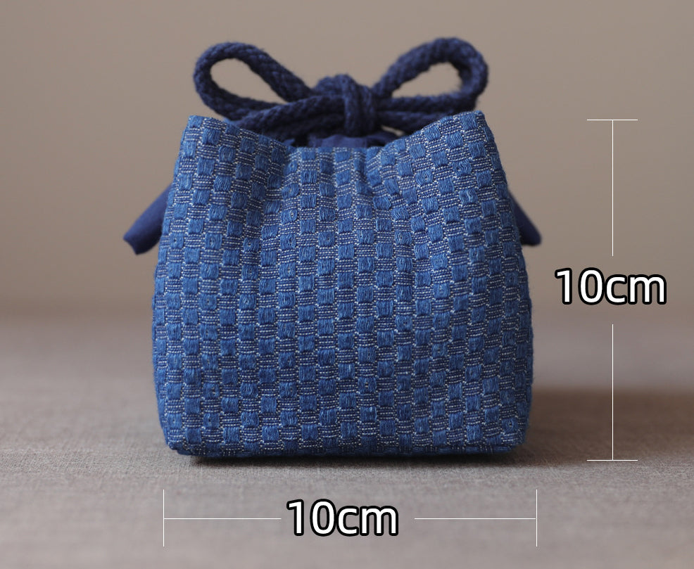 Gohobi Denim Small Teaware Storage Travel Bag Shifuku