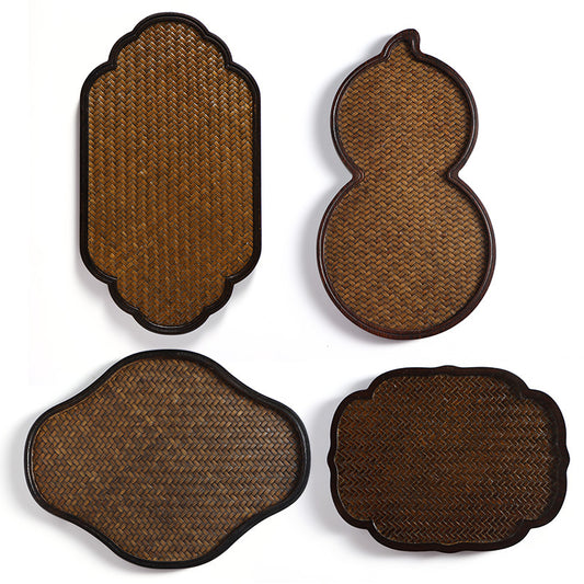 Gohobi Bamboo Mat Surface Tea Tray