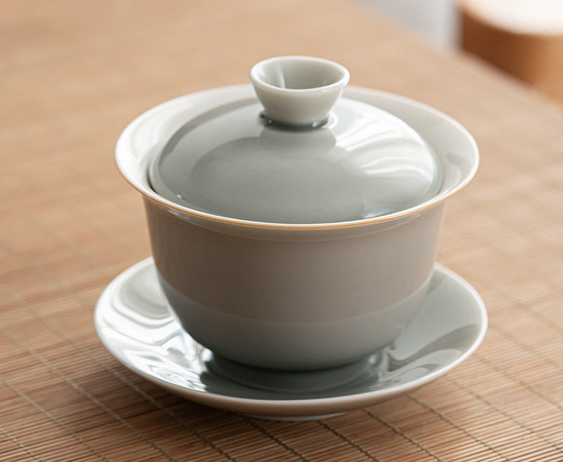 Bol à couvercle Sancai en glaçure de suie et de cendre glacée de style japonais, grande tasse à thé en céramique, bol à thé, service à thé Kung Fu, infuseur à thé, bol à thé