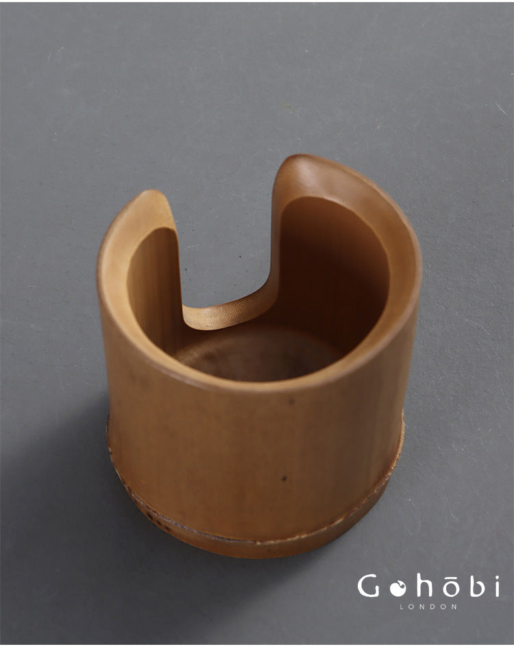 Gohobi Bamboo Woven Tea Cup Holder Basket – Zen Style Tea Cup Storage Tube & Chopstick Basket