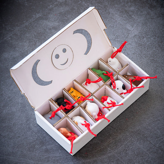 Ornement de carillon éolien en céramique avec animaux de Gohobi