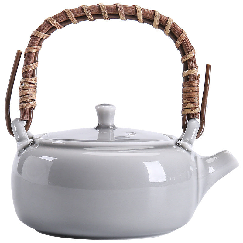 Gohobi Japanese Style Ice Grey and Green Teapot 006
