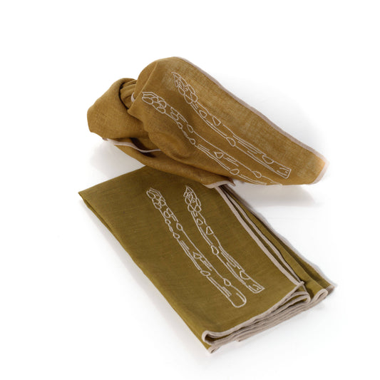 HereThe Linen Blend Napkins - Asparagus (set of 2)