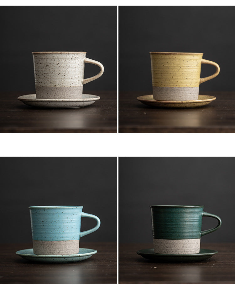 Gohobi Tasse à café en céramique de style japonais avec soucoupe 006