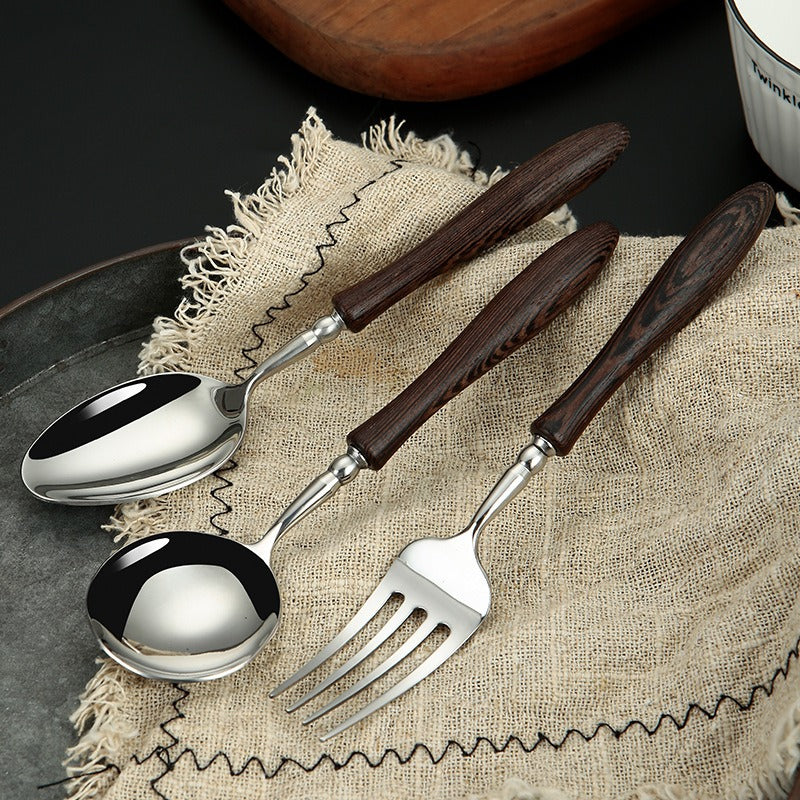 Gohobi Un ensemble de 6 couverts avec manche en bois