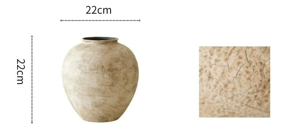 Gohobi Japanese Style Wabi-Sabi Stone Texture Large Ceramic Vase – Handmade Dried Flower Arrangement Vase