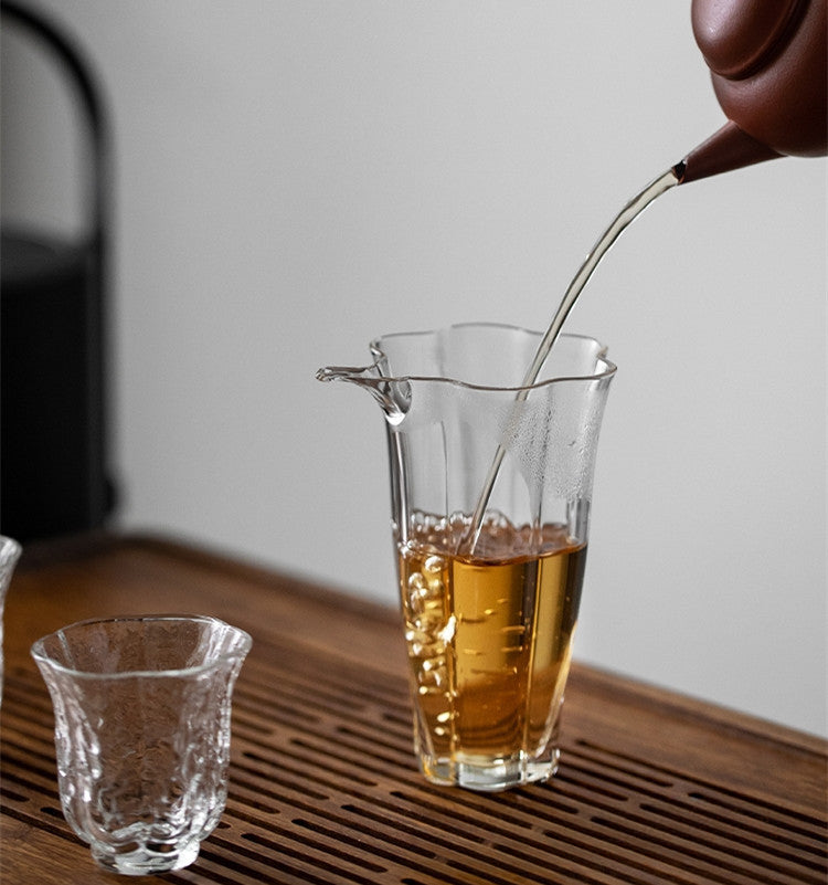 Gohobi Handmade Floral Tall Glass Pitcher