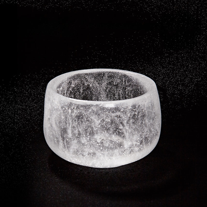 Gohobi Pate de Verre Tasse à thé ronde en verre à neige
