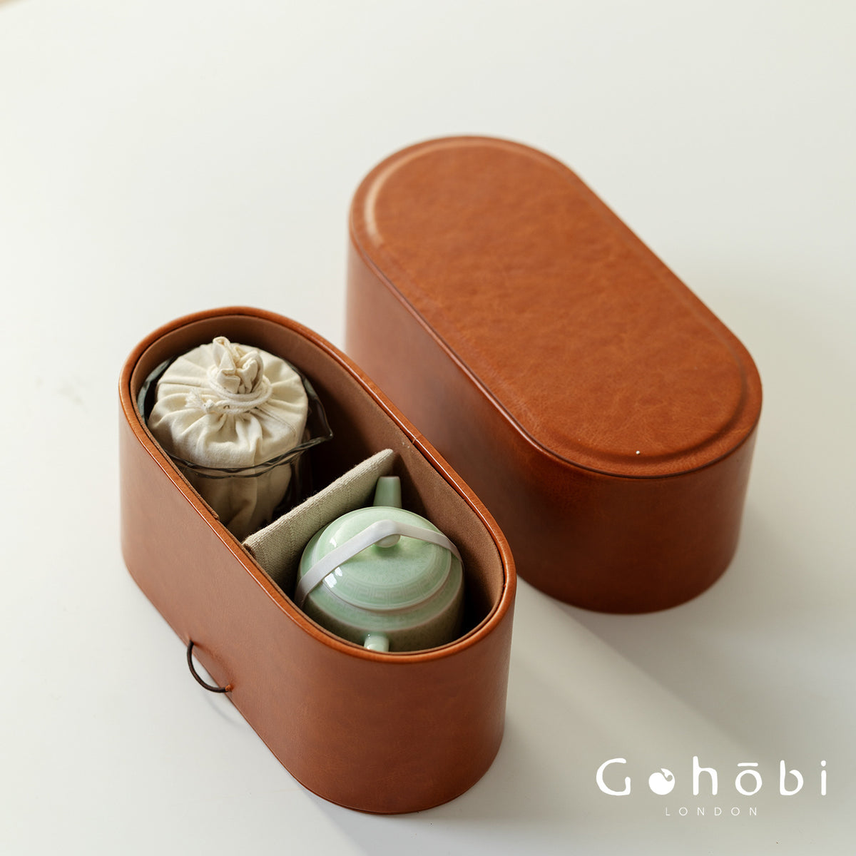 Gohobi Travel Tea Set – Handmade Portable Gongfu Travel Tea Set with Leather Case