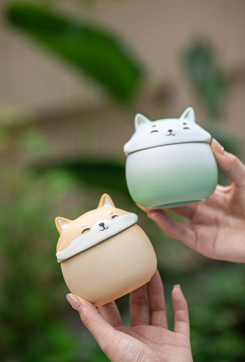 Mini pot à thé de voyage portable Gohobi Shiba Inu Dog