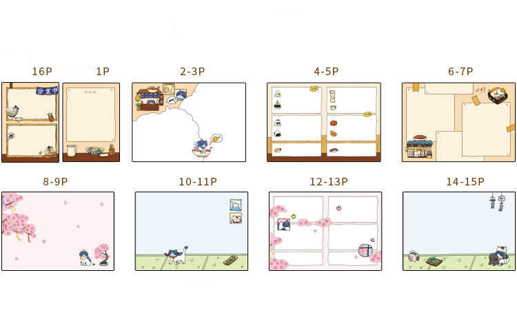 Carnet magnétique Gohobi Chat japonais, agenda mensuel, carnet d'étude, agenda de poche