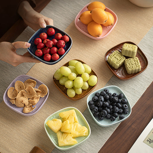 Gohobi Traditional Japanese Glazed Fruit Nuts Small Plate - Wave 009