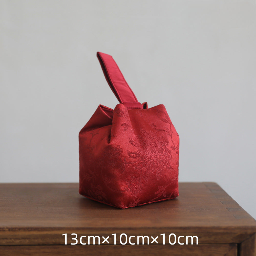 Gohobi Weaving Brocade Silk Fabric Teaware Storage Travel Bag Shifuku
