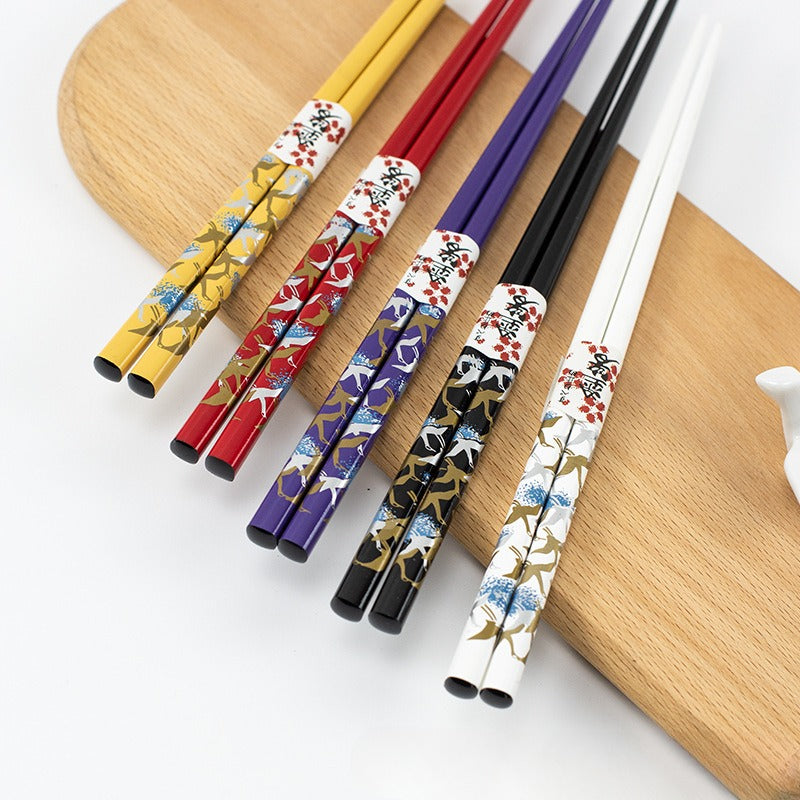 Ensemble de porte-baguettes en forme de lapin en jade à fleurs dorées de style japonais, coffret cadeau pour baguettes haut de gamme pour la fête de la mi-automne, serpillière à baguettes en céramique, sens haut de gamme pour la maison