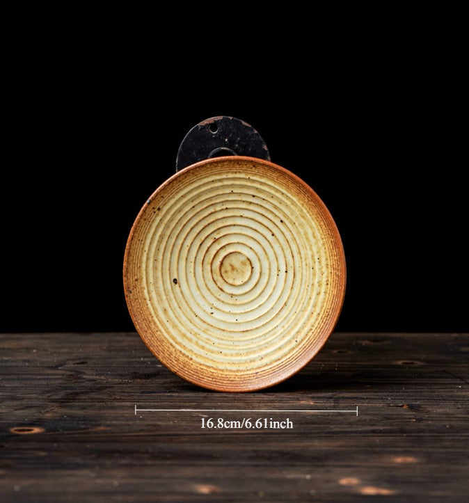 Assiette à pâtes en grès de style japonais faite à la main Gohobi