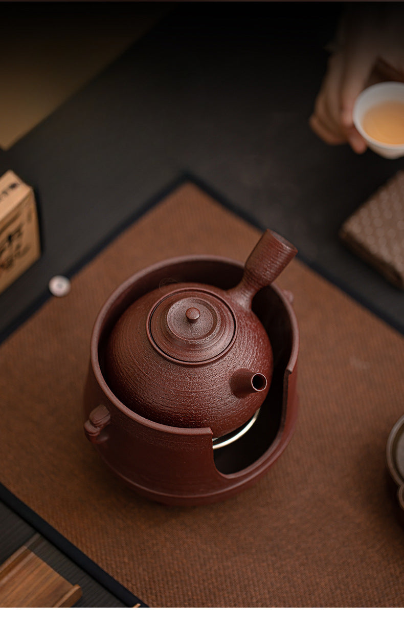 Gohobi Traditional Teapot and Stove Set 003 Old Rock Mud