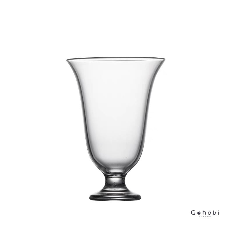 Gohobi Tasse à thé en verre à pied bas faite à la main