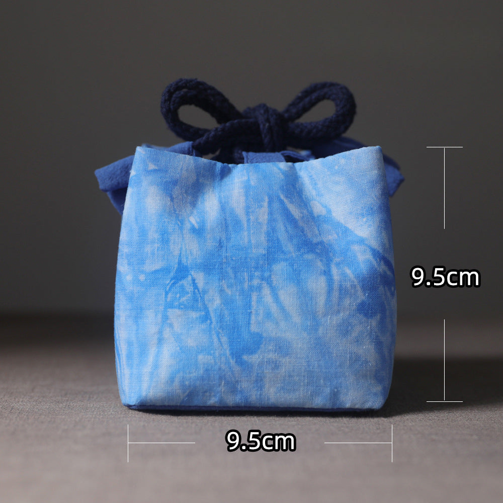 Sac de voyage de rangement pour théière en tissu teint Gohobi