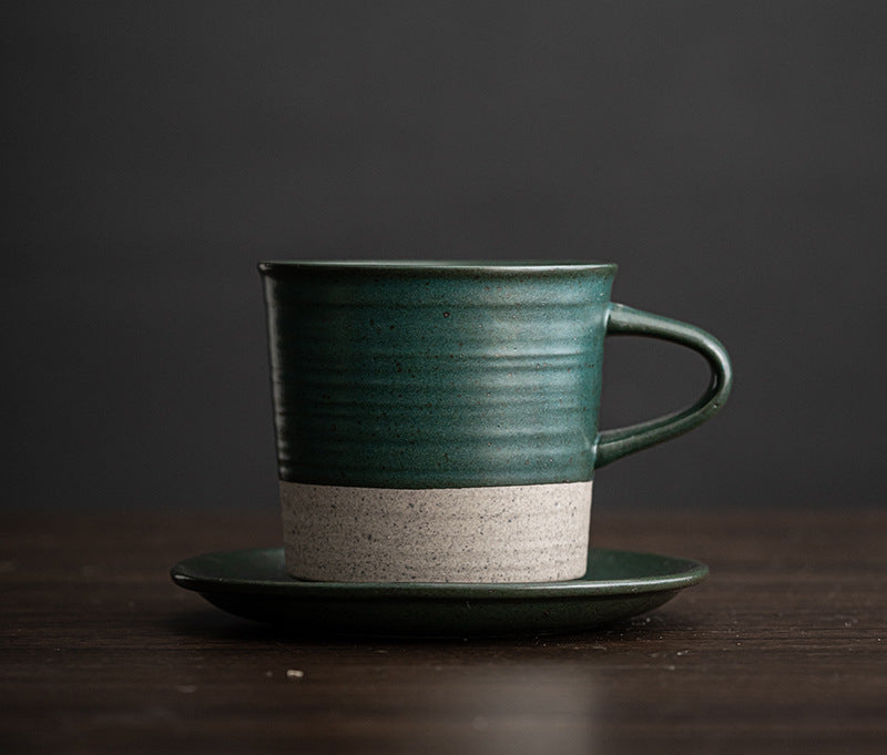 Gohobi Tasse à café en céramique de style japonais avec soucoupe 006