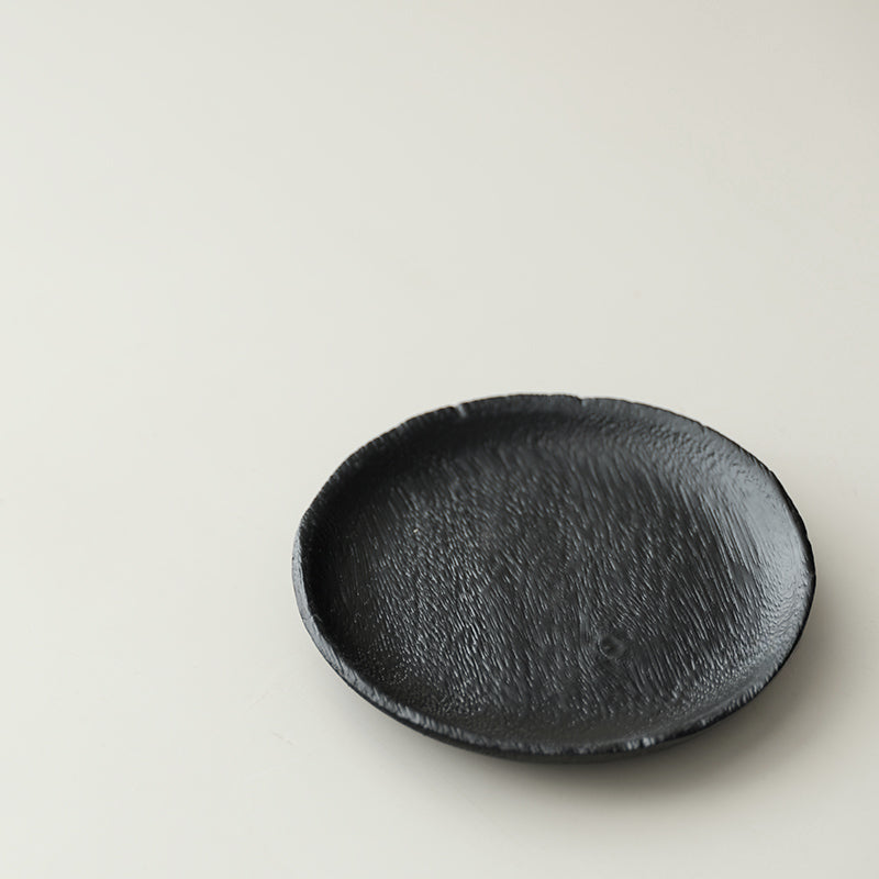 Plateau noir en bois carbonisé de style japonais Gohobi Wabi-Sabi 002