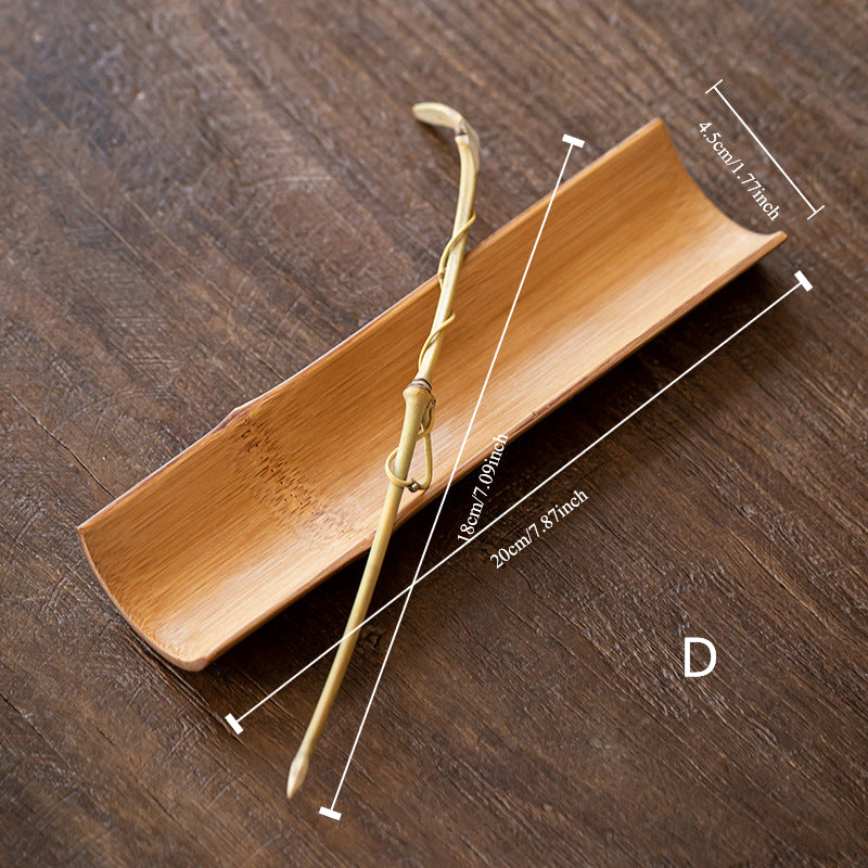 Gohobi Retro Bamboo Chaze Tea Tool Set – Handmade Chinese Tea Lotus Scoop, Teaspoon & Tea Needle Three-Piece Set
