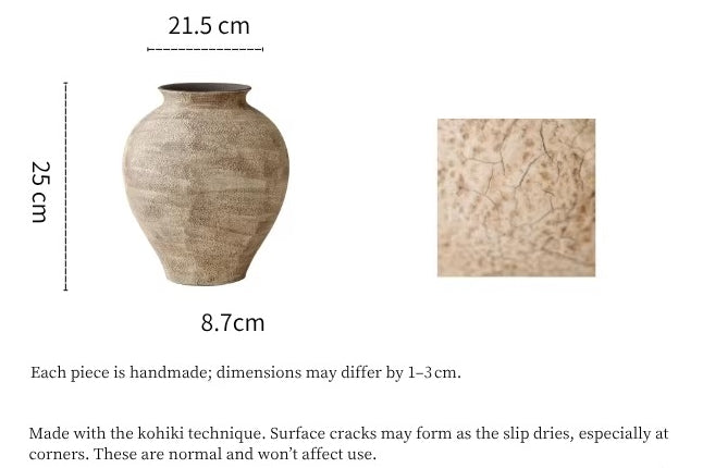Gohobi Japanese-style Wabi Sabi Handmade Zen Large Vase 016