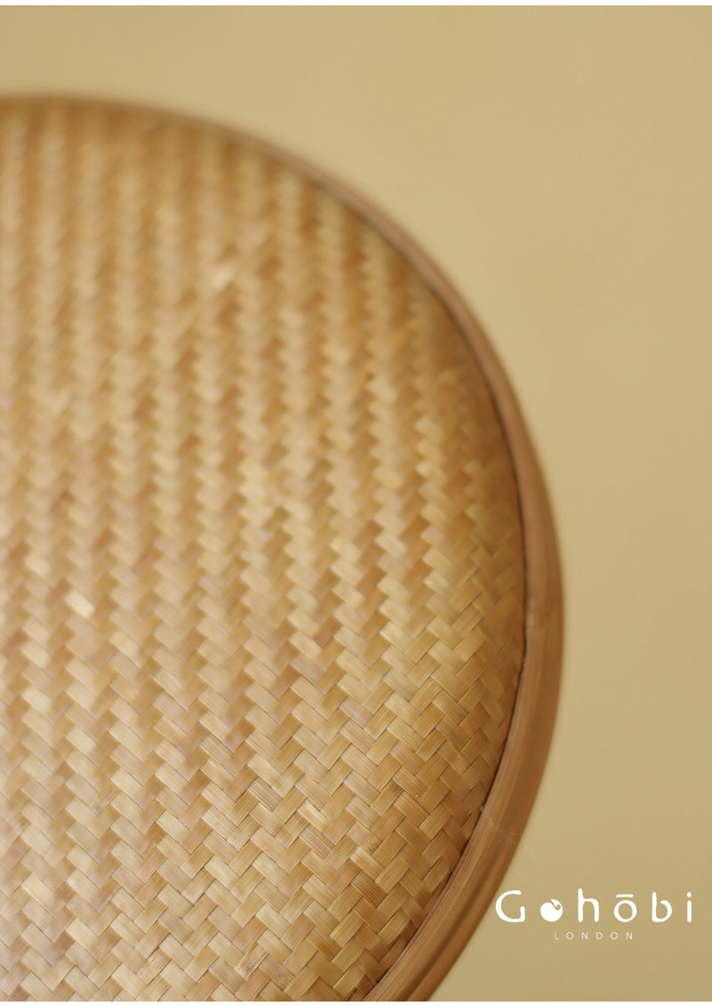 Gohobi Handmade Bamboo Woven Pu'er Tea Box – Retro Chinese Tea Cake Storage Box for Qizi Cake Collection
