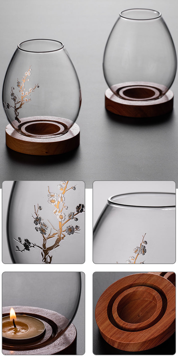 Bougeoir en verre Gohobi