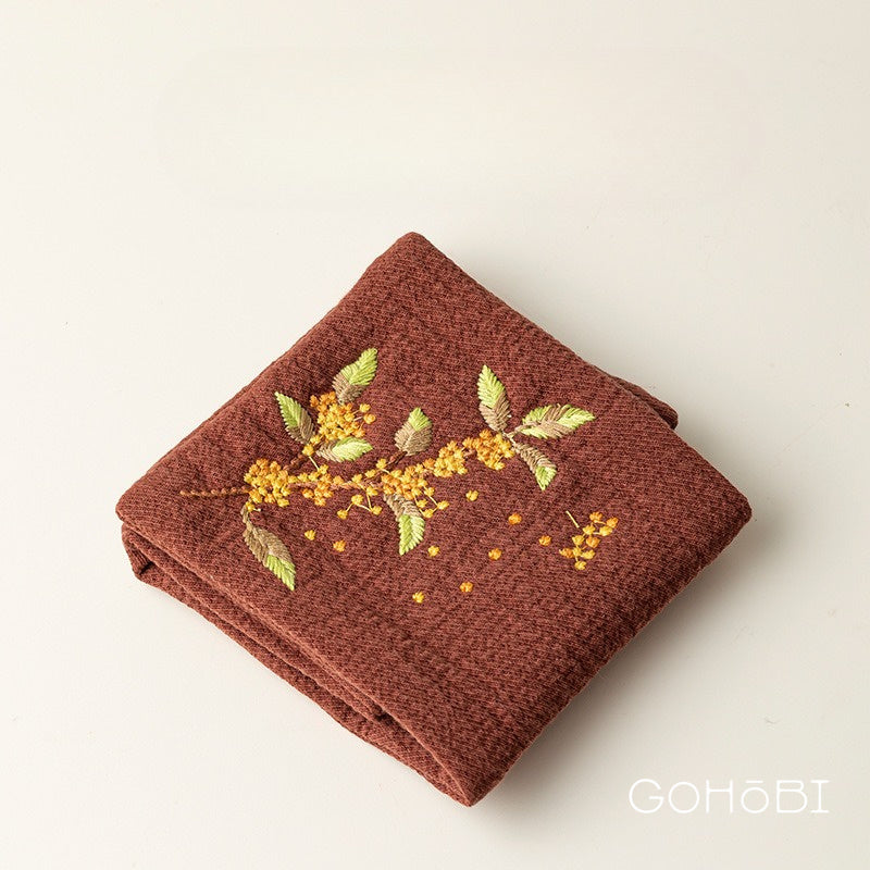 Gohobi Embroidered Tea Towel – Chinese Style Absorbent Tea Cloth for Tea Table