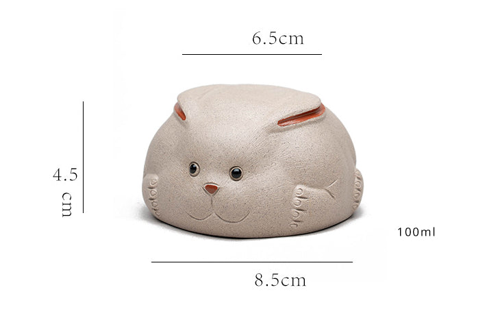 Tasse à thé en céramique faite à la main en forme de lapin de Gohobi