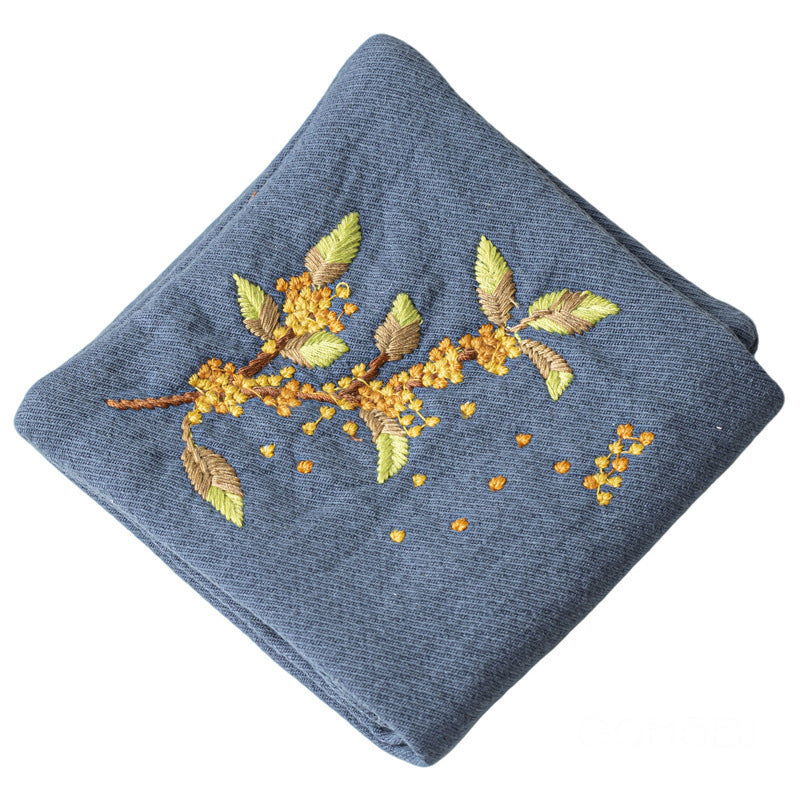 Gohobi Embroidered Tea Towel – Chinese Style Absorbent Tea Cloth for Tea Table