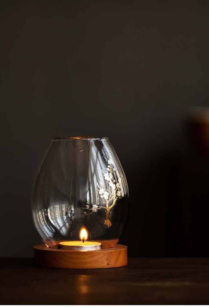 Bougeoir en verre Gohobi